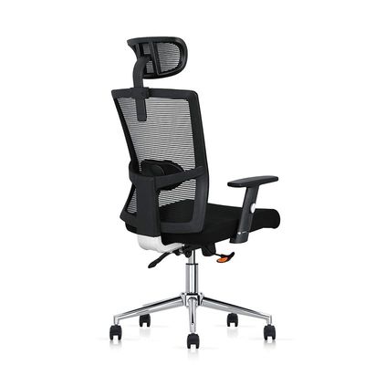 Ergonomic Mesh Computer Desk Chair MH-827 for Office and Gaming with headrest, back comfort and lumbar support BLACK