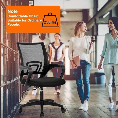 Galaxy Design Ergonomic Computer Desk Chair For Office &amp; Gaming With Back &amp; Lumbar Support Colour Black -7825.