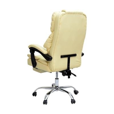 WH Ergonomic Computer Desk Chair for Office and Gaming with headrest, back comfort and lumbar support off-white