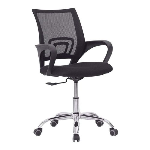 4 Piece Premium Office Chair Ergonomic Designed Desk Chair Mid Back Adjustable Wide Seat Mesh Chair Black