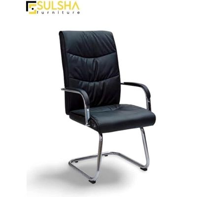 Modern Design Leather Visitor Chair With Steel Metal Frame Waiting Room Chair For Home Office And Hospital Chair Sul0506