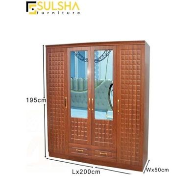 4 Door Wooden Wardrobe Cabinet Cupboard Engineered Wood Perfect Modern Stylish Heavy Duty