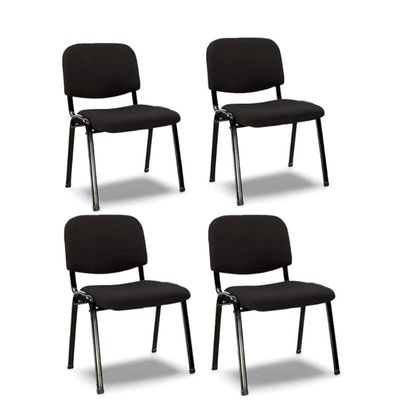 4 Piece Reception Visitor Chair Office, Conference Desk For Guest Waiting Chair, Room Lobby Banquet Events Chair,Study Chair Black