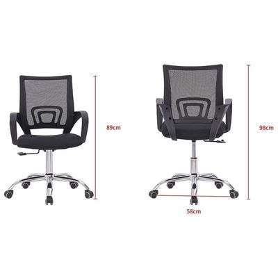 Premium Office Chair Ergonomic Designed Desk Chair Mid Back Adjustable Wide Seat Mesh Chair Black Sul1435