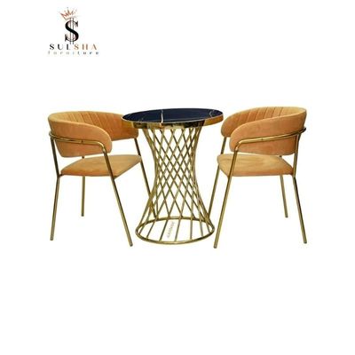 Modren Dining Chair Couple Chair Set With Golden Wings Legs