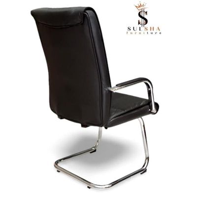 Modern Leather Office Visitor Waiting Chair Hospital Chair Black Color