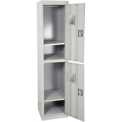 Two Door Metal Steel Locker Steel Cabinet With Keys Grey