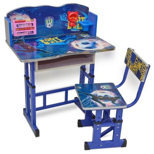 Education Study Table And Chair With Clock Attached Multicolour 70X40X45Cm Sul0071