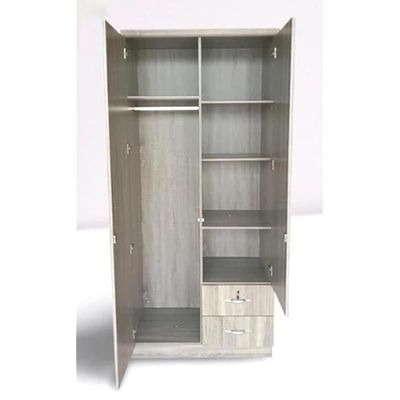 2 Door Wooden Wardrobe Cabinet Cupboard Engineered Wood Perfect Modern Stylish Heavy Duty 