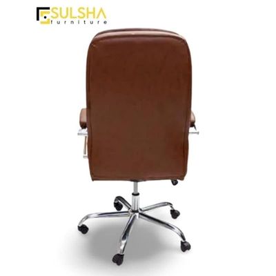 Executive Ergonomic Office Chair Computer Desk Chair Pu Leather Steel Structure Smooth Lumbar Support With Adjustable Height Sul0369