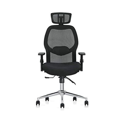 Ergonomic Computer Desk Chair For Office And Gaming With Headrest Black/Silver 68X58X32Cm