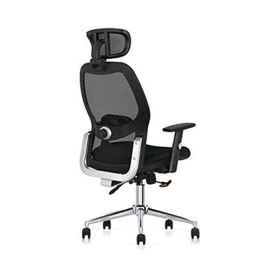 Ergonomic Computer Desk Chair For Office And Gaming With Headrest Black/Silver 68X58X32Cm