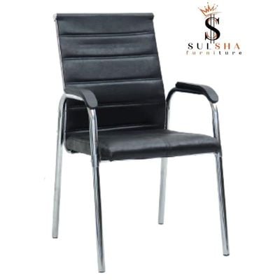 Modern Design Visitor Chair With Steel Metal Frame Waiting Room Chair For Home Office And Hospital-2