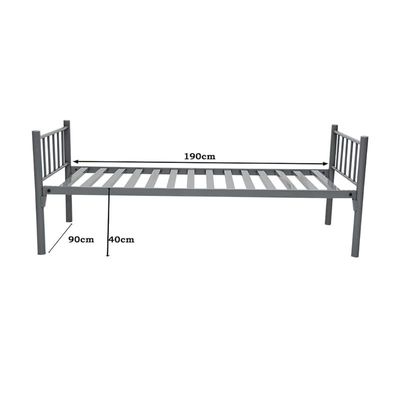 Steel Single Bed Grey 90X190X40 Cm