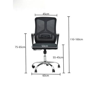Premium Office Chair Ergonomic Designed Desk Chair Mid Back Adjustable Wide Seat Mesh Chair Black Sul0575