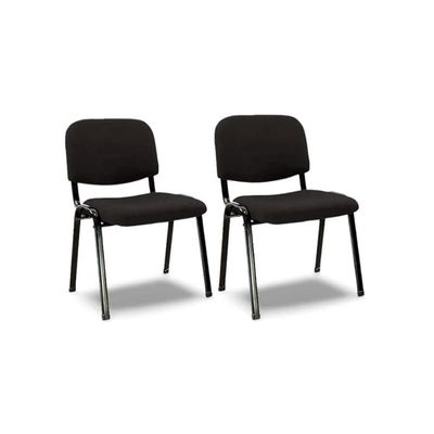 2 Piece Reception Visitor Chair Office, Conference Desk For Guest Waiting Chair, Room Lobby Banquet Events Chair,Study Chair Black
