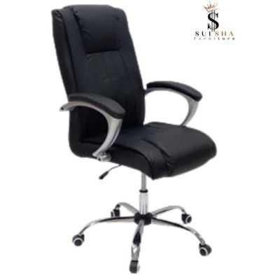 Executive Ergonomic Computer Desk Chair For Office And With Headrest Back Comfort And Lumbar Support Black