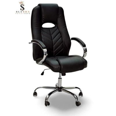 Executive Ergonomic Computer Desk Chair And Boss Chair For Office With Headrest Back Comfort And Lumbar Support Black