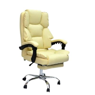 Executive Ergonomic Computer Desk Chair for Office and Gaming with headrest back comfort and lumbar support Beige