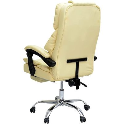 Executive Ergonomic Computer Desk Chair for Office and Gaming with headrest back comfort and lumbar support Beige