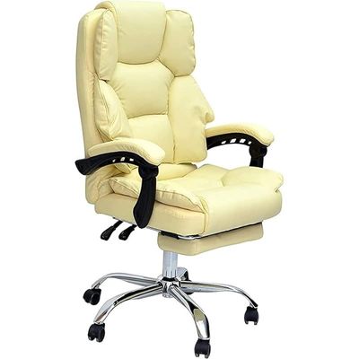 Executive Ergonomic Computer Desk Chair for Office and Gaming with headrest back comfort and lumbar support Beige