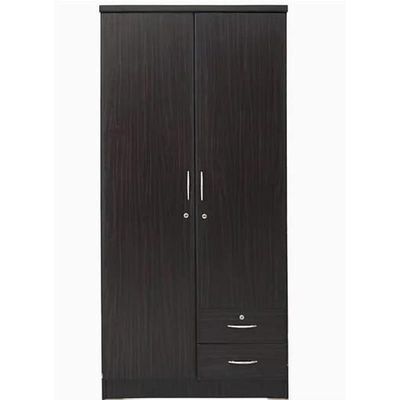 2 Door Wooden Wardrobe, Cabinet, Two door wooden Cupboard, Wenge - D50 x W90 x H190 cm