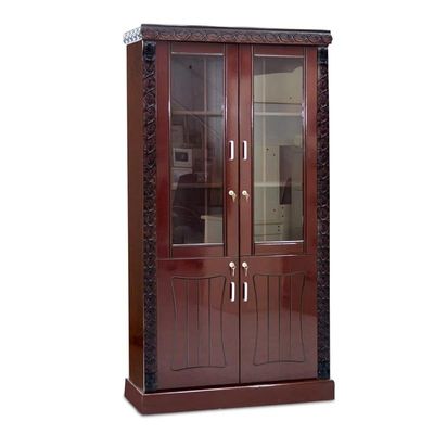 Sulsha Modern Wooden File Cabinet 4 Door,Glass Door Cabinet