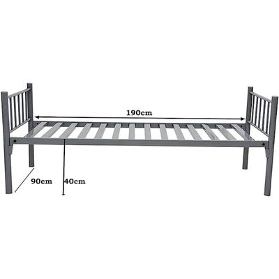Heavy Duty Single Steel Bed Silver Color Size (L x W x H) 190 x 90 x 70 Cm