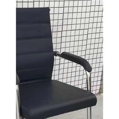 Sulsha Frame visitor chair for office, Hospital, school etc. with steel frame &amp; faux leather on armrest, sit &amp; back, White