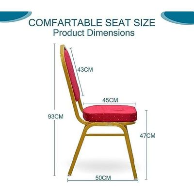 Banquet Chair In Red Fabric For Weddings Banquets Ceremony Hotel Dining Parties