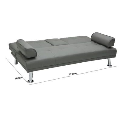 Modern Heavy Duty 3 Seater Leather Sofa bed With Arm Rest