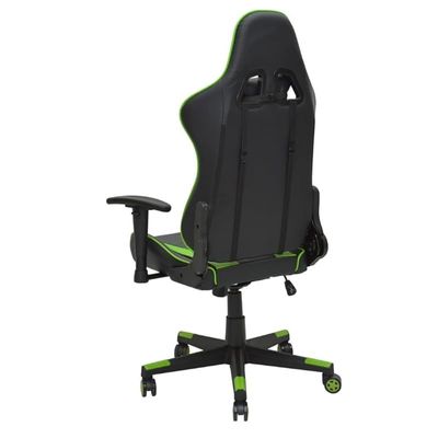 Professional Gaming Chair, Polyvor, 3D Armrests, Class 4 Piston, Seat Rocker, Height Adjustable, Recliner, Lumbar &amp; Cervical Cushions (Green/Black)