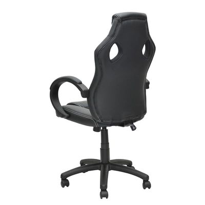Computer High Back Gaming Office Chair, Ergonomic Swivel Rocker PC Task Leather Adjustable Racing Executive Gaming Desk Chair with Armrest Headrest Lumbar Support, Black