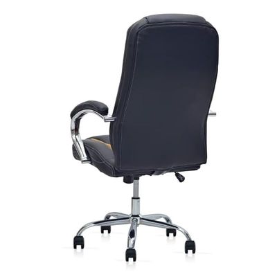 Sulsha Chair Garage PU Leatherette Black Adjustable Height Office Chair with Back Support (Black Brown)