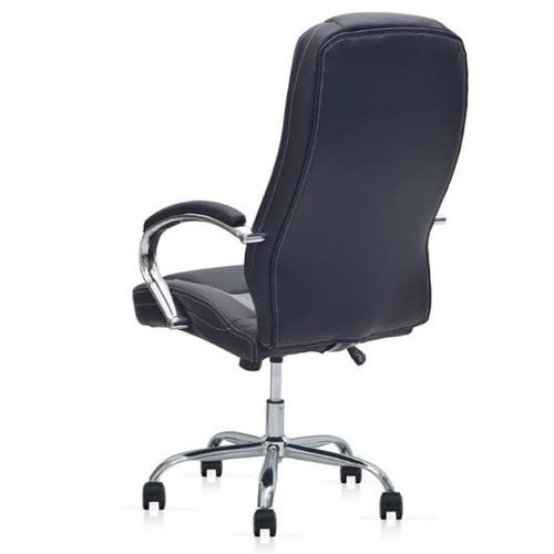 Sulsha Chair Garage PU Leatherette Black Adjustable Height Office Chair with Back Support (Black Grey)