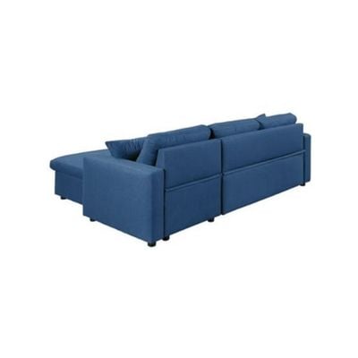 Sofa Cum Bed With Cushions L-Shaped Storage Space (Blue) Boom L Shaped Convertible Sofa Bed 210X150X75Cm