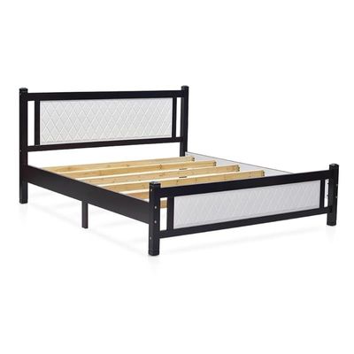 Modern Wooden Bed King Size 6999 Walnut White 180x200 Without Mattress