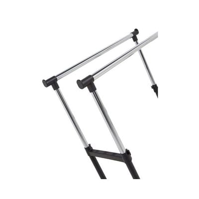 Dual Rod Garment Rack Black/Silver 86x165x44centimeter