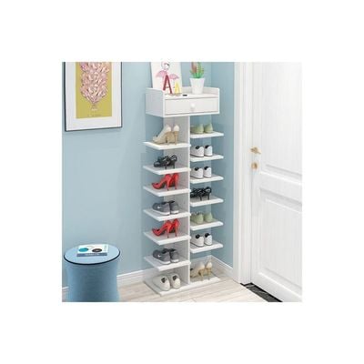 Wooden Shoes Racks Organizer White 50 x 28.5 x 121.5cm