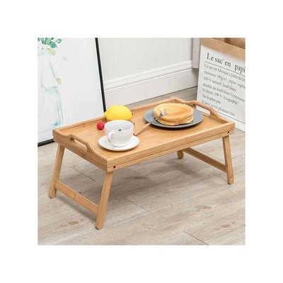 Folding Wooden Table Tray Brown 23.5x50x30cm