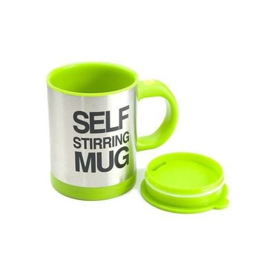 Self Stirring Mug Green/Silver