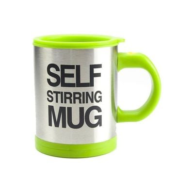 Self Stirring Mug Green/Silver