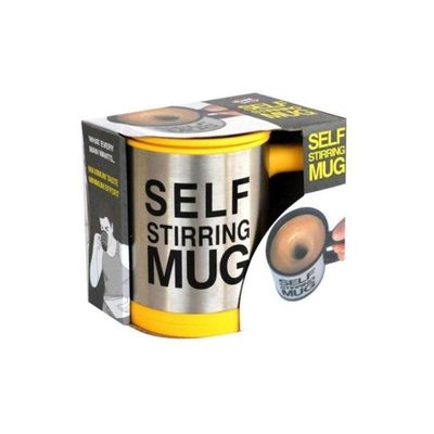 Automatic Self Stirring Electric Mug Yellow/Silver/Black 350ml