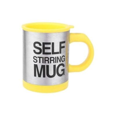 Automatic Self Stirring Electric Mug Yellow/Silver/Black 350ml