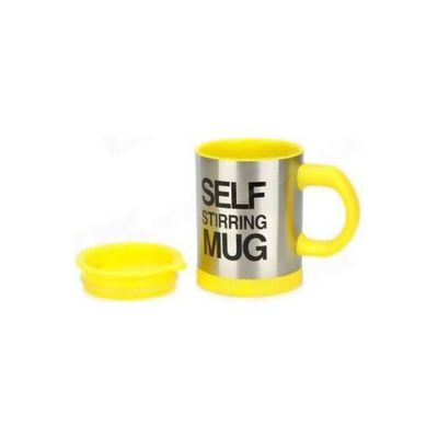 Automatic Self Stirring Electric Mug Yellow/Silver/Black 350ml