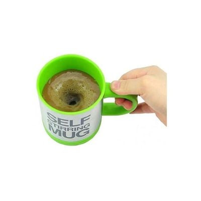 Self Stirring Mug With Lid Green/Silver/Black 3.6x5.4x4.8inch