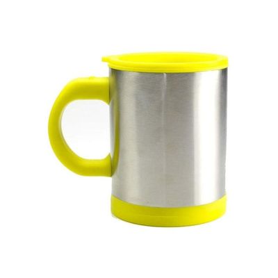 Stainless Steel Self Stirring Coffee Mug Yellow/Silver 8.8 x 19.8 x 9.6centimeter