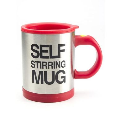 Self Stirring Mug Red/Silver 400ml