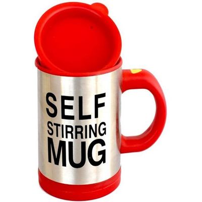 Self Stirring Mug Red/Silver/Black 8.8x8.8x11.5centimeter