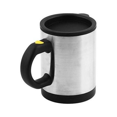 Self Stirring Printed Mug Black/Silver